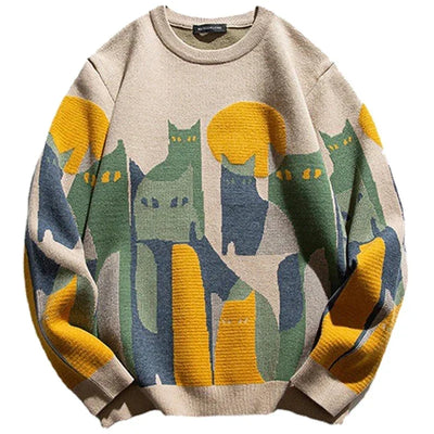 Stylish Cat Sweater for Men