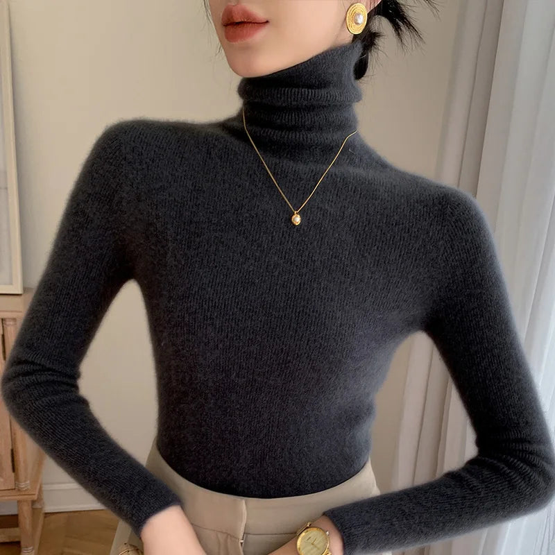 Wool Turtleneck Sweater for Women