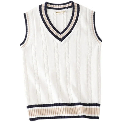 Thick V-Neck Sleeveless Knit Sweater for Men