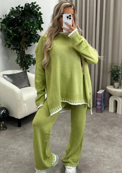 Casual Warm Knitted 2-Piece Set for Women