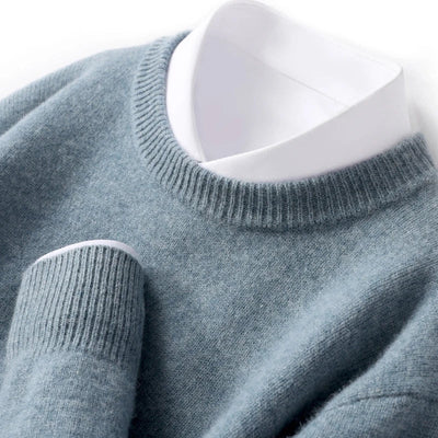 Wool Sweater with O-Neck for Men