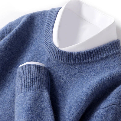 Wool Sweater with O-Neck for Men