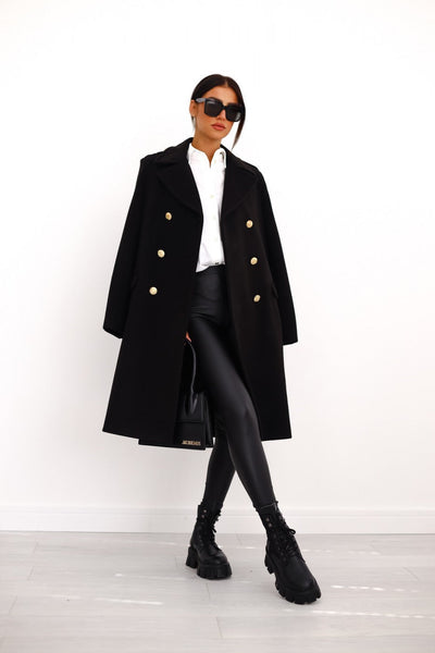 Elegant Double-Breasted Coat for Women