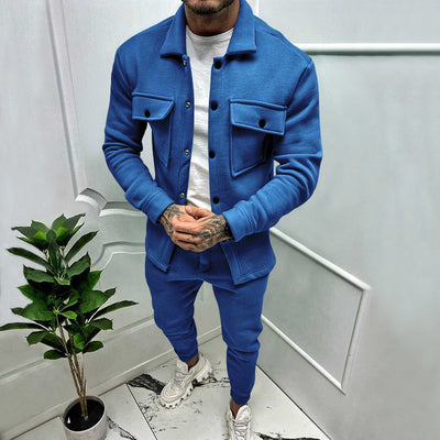 2-Piece Suede Tracksuit for Men