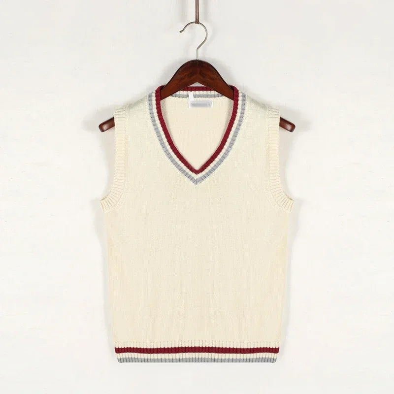 Thick V-Neck Sleeveless Knit Sweater for Men