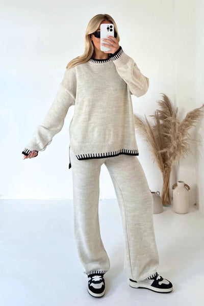 Casual Warm Knitted 2-Piece Set for Women