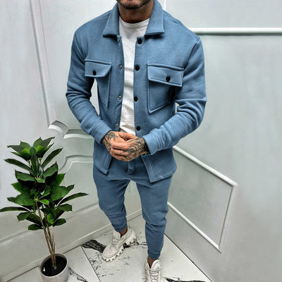 2-Piece Suede Tracksuit for Men