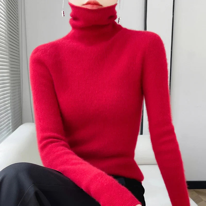 Wool Turtleneck Sweater for Women