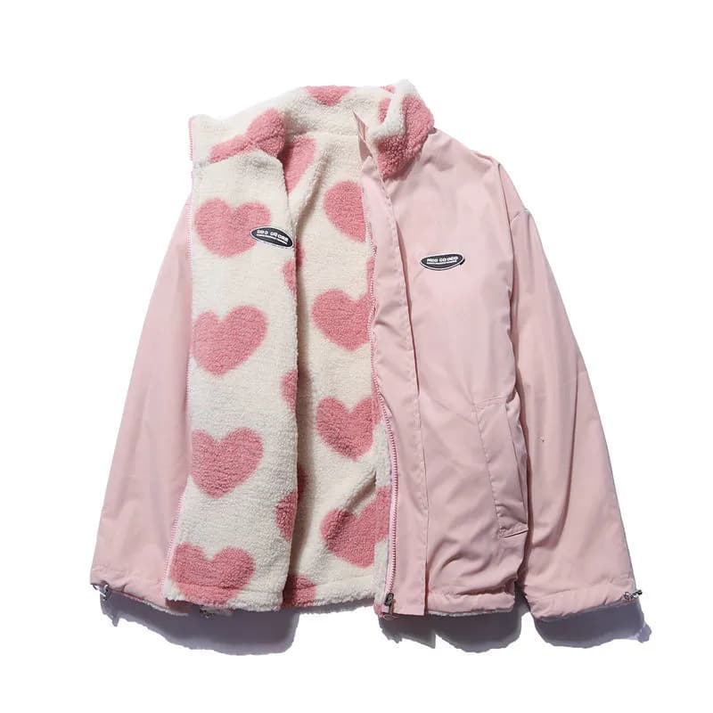 Double-Sided Heart Coat for Women