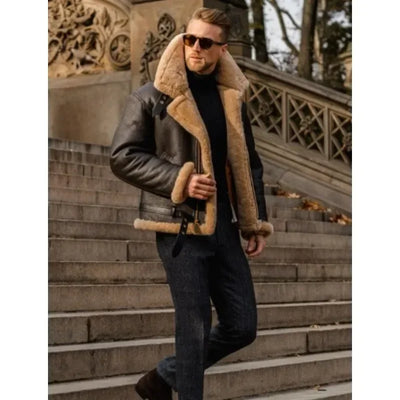 Fur-Integrated Men's Coat