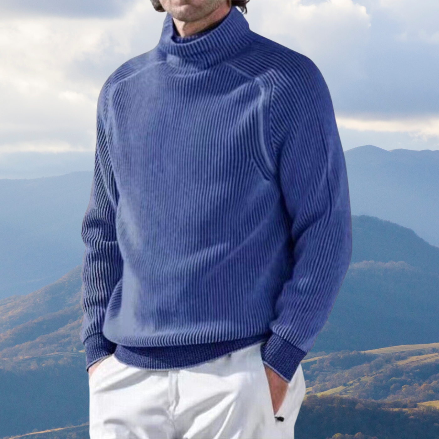 Warm Knitted Turtleneck Sweater for Men