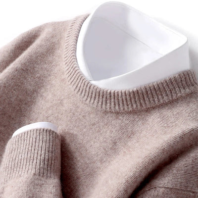 Wool Sweater with O-Neck for Men