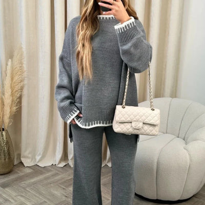 Casual Warm Knitted 2-Piece Set for Women