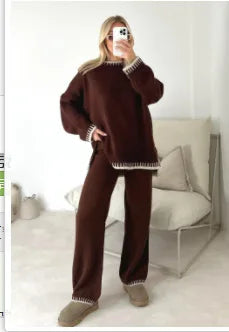 Casual Warm Knitted 2-Piece Set for Women