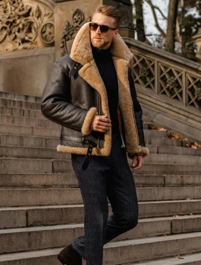 Fur-Integrated Men's Coat