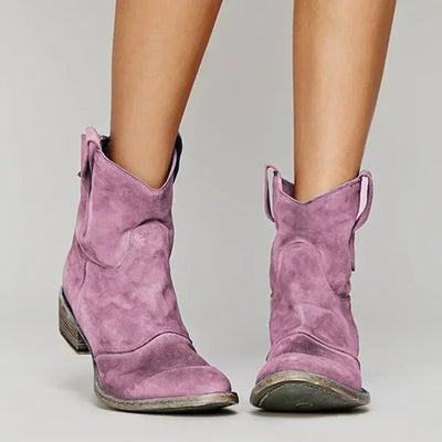 Vintage Cowboy Ankle Boots for Women