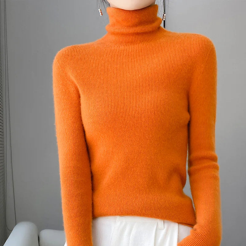 Wool Turtleneck Sweater for Women