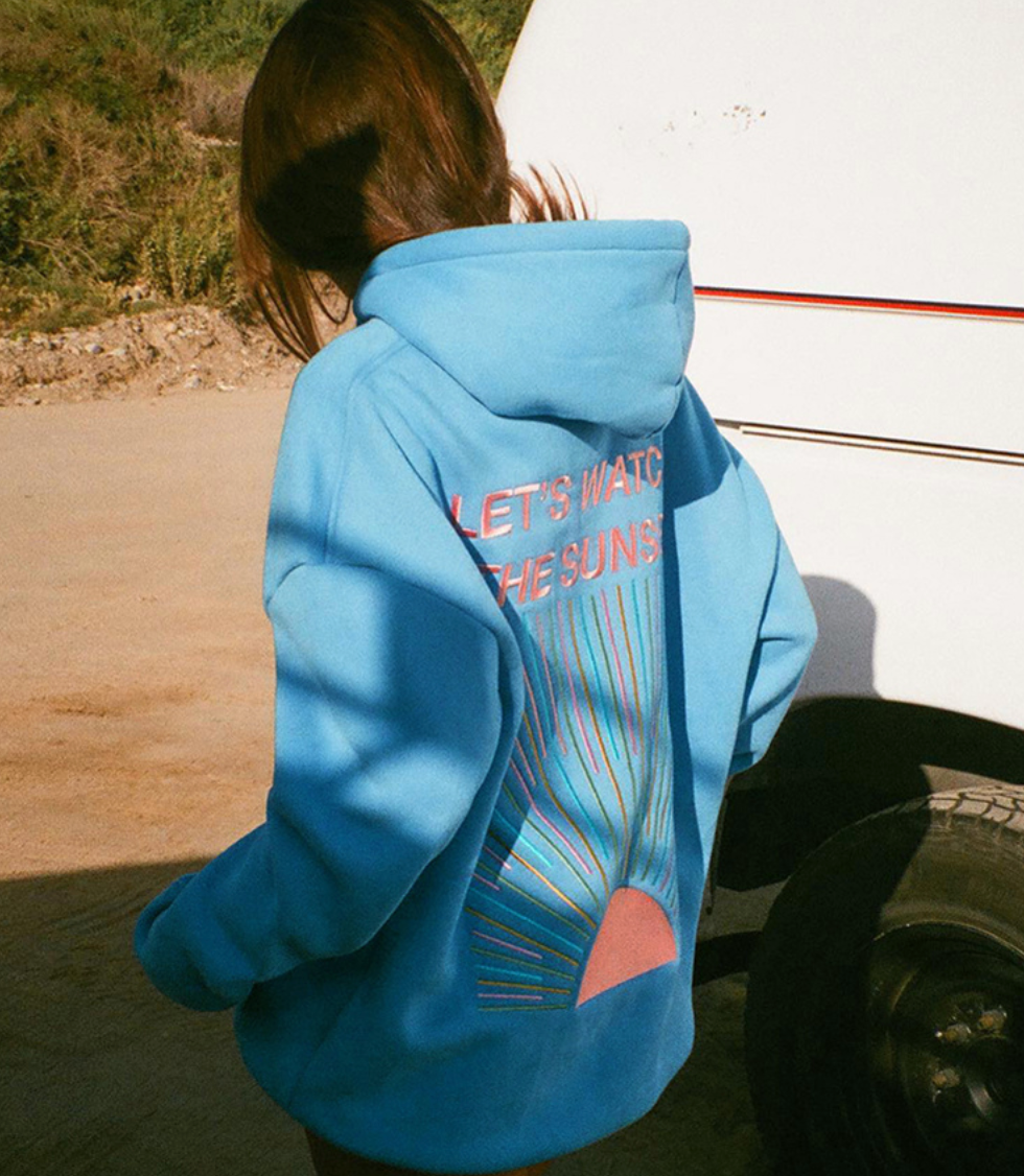 Cozy Oversized Hoodie 'Let's watch the sunset'