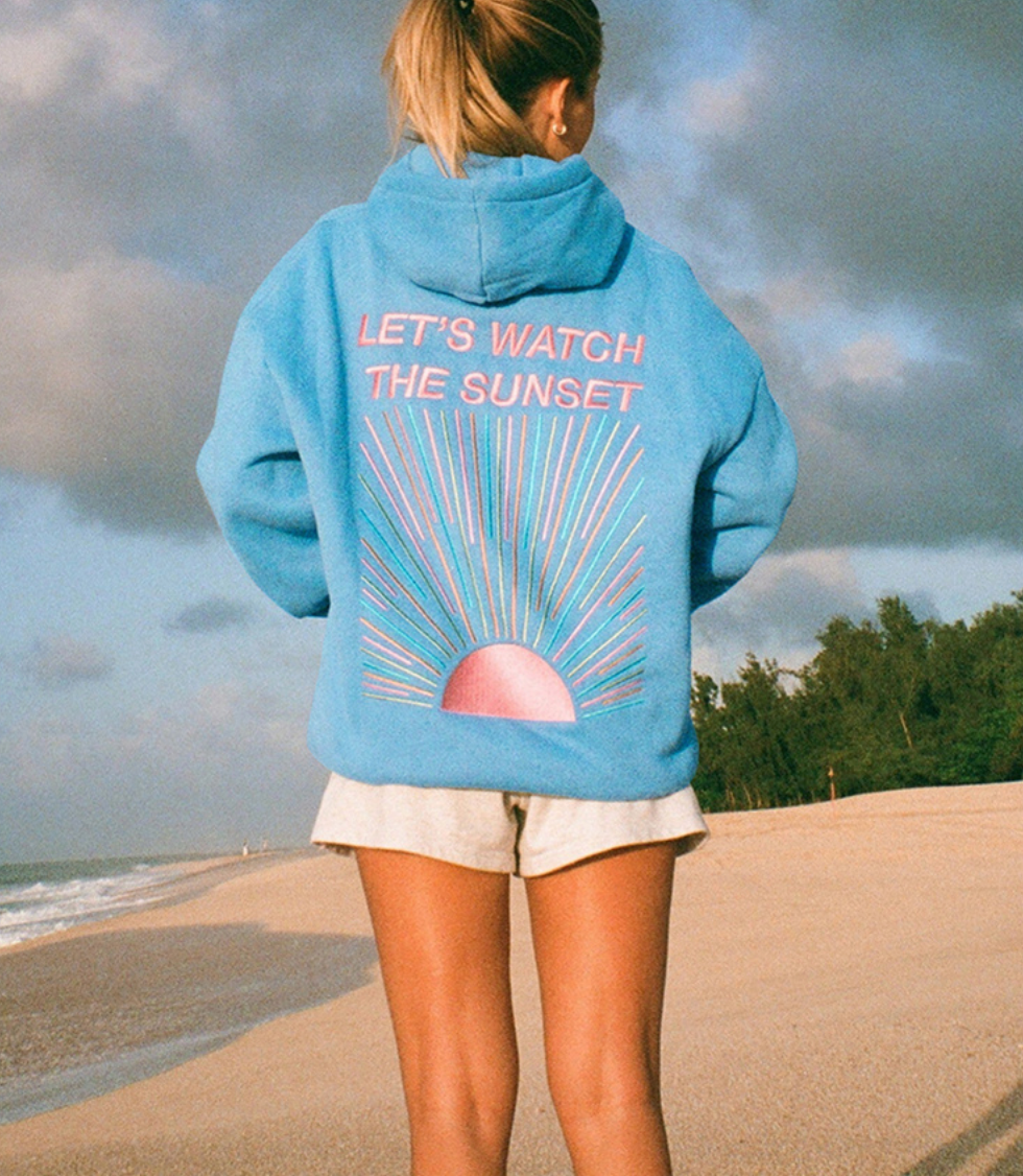 Cozy Oversized Hoodie 'Let's watch the sunset'