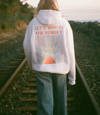 Cozy Oversized Hoodie 'Let's watch the sunset'