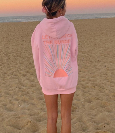 Cozy Oversized Hoodie 'Let's watch the sunset'