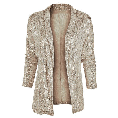 Elegant Blazer Cardigan with Glitter for Women