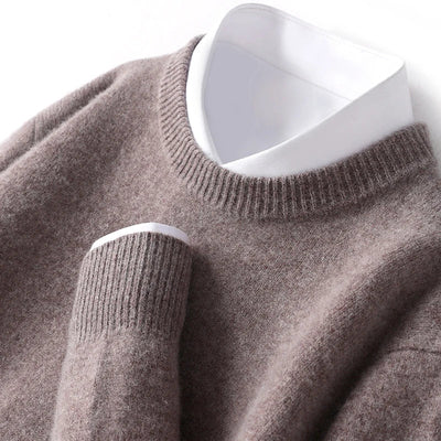 Wool Sweater with O-Neck for Men