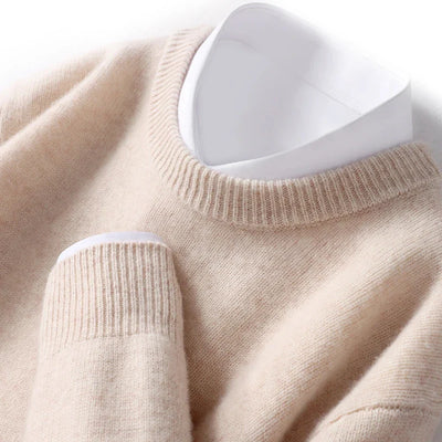 Wool Sweater with O-Neck for Men