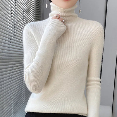 Wool Turtleneck Sweater for Women