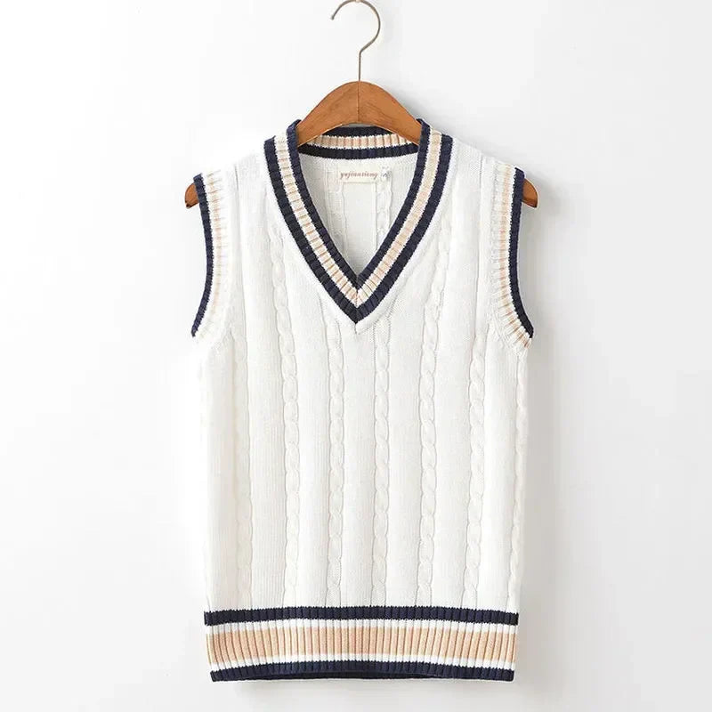 Thick V-Neck Sleeveless Knit Sweater for Men