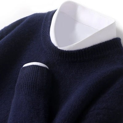 Wool Sweater with O-Neck for Men