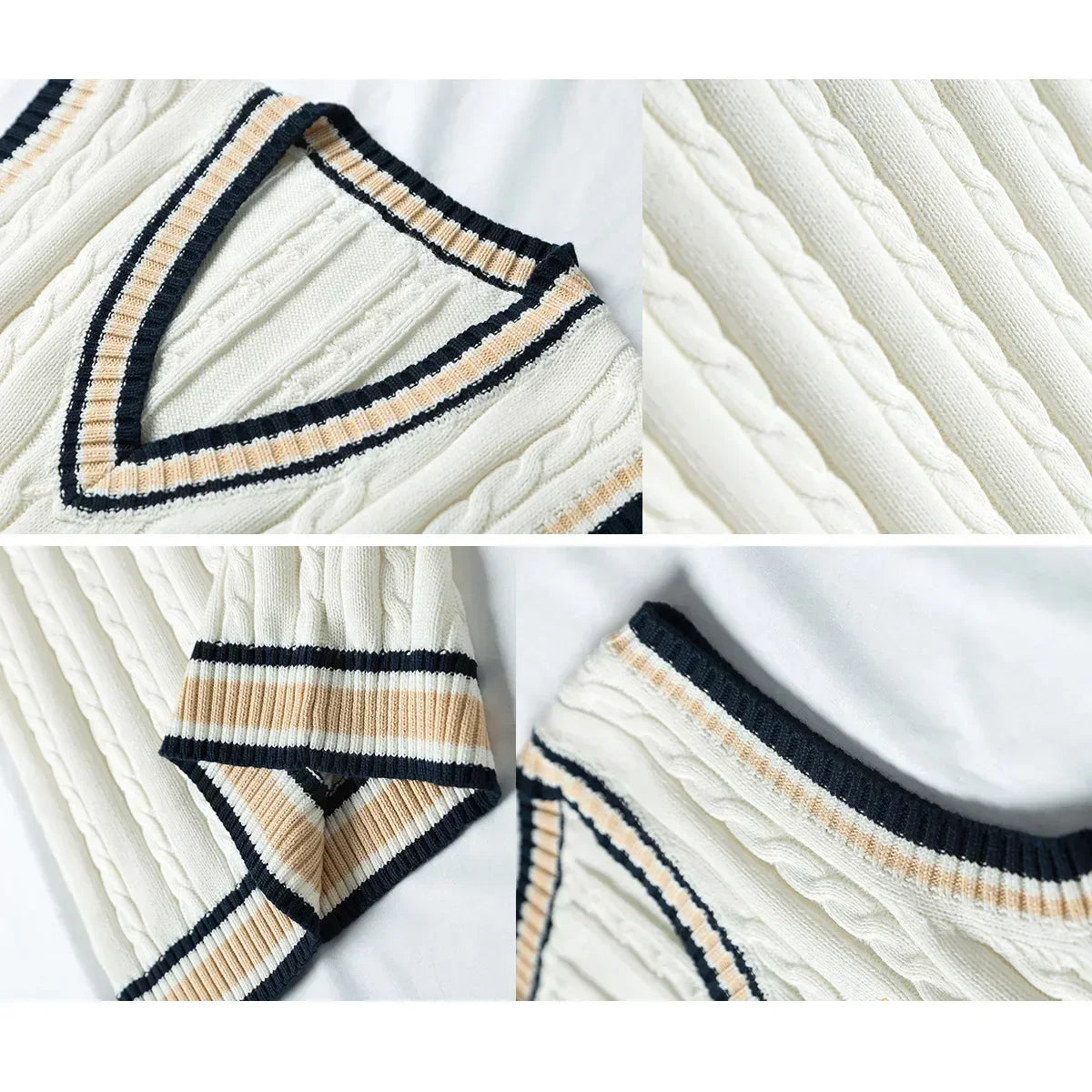 Thick V-Neck Sleeveless Knit Sweater for Men