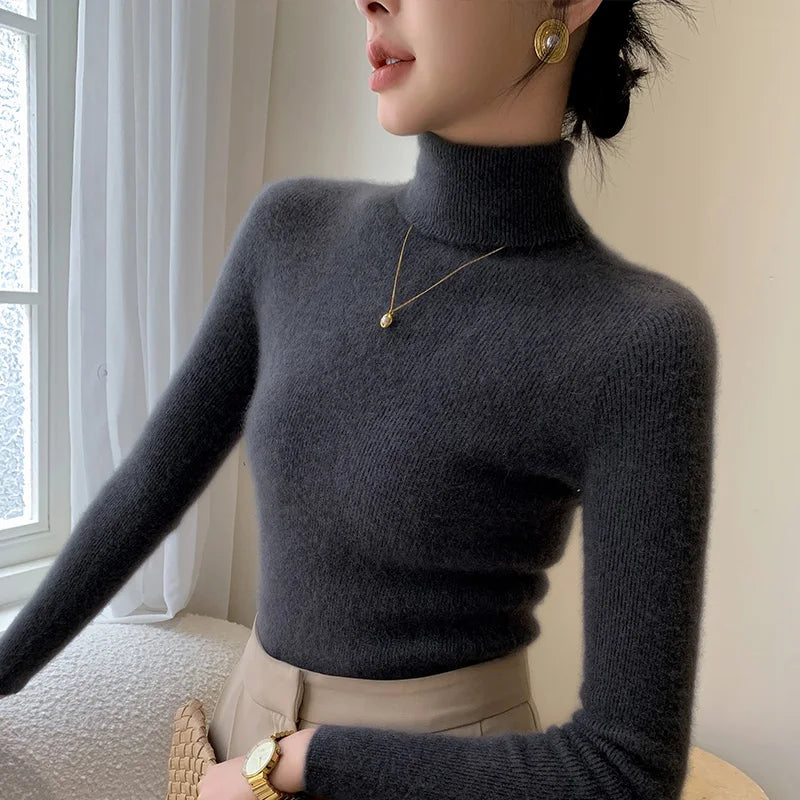 Wool Turtleneck Sweater for Women