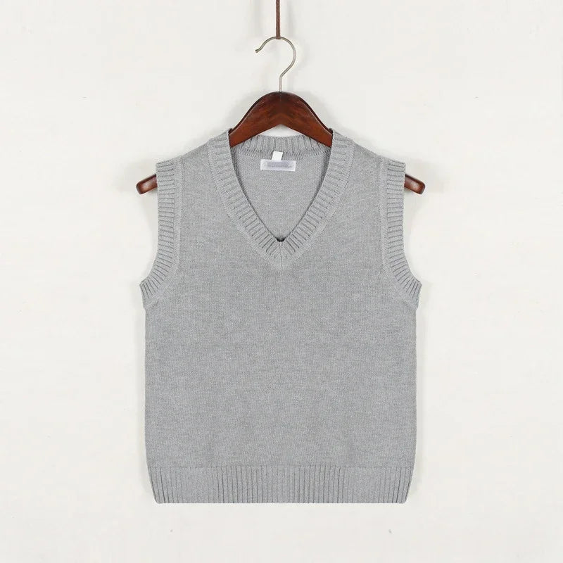 Thick V-Neck Sleeveless Knit Sweater for Men