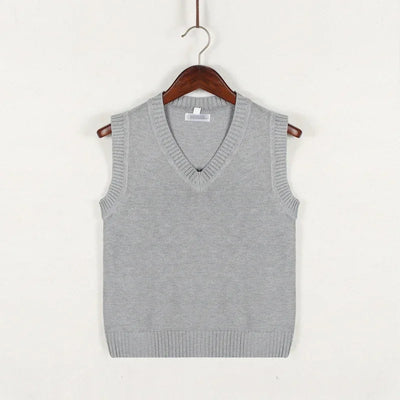 Thick V-Neck Sleeveless Knit Sweater for Men
