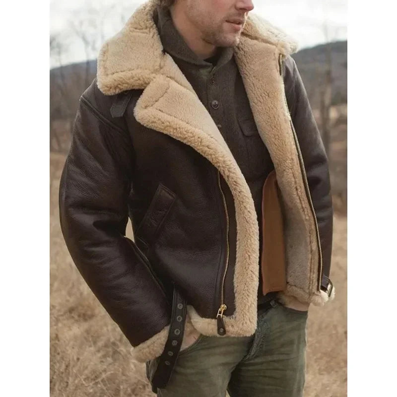 Fur-Integrated Men's Coat