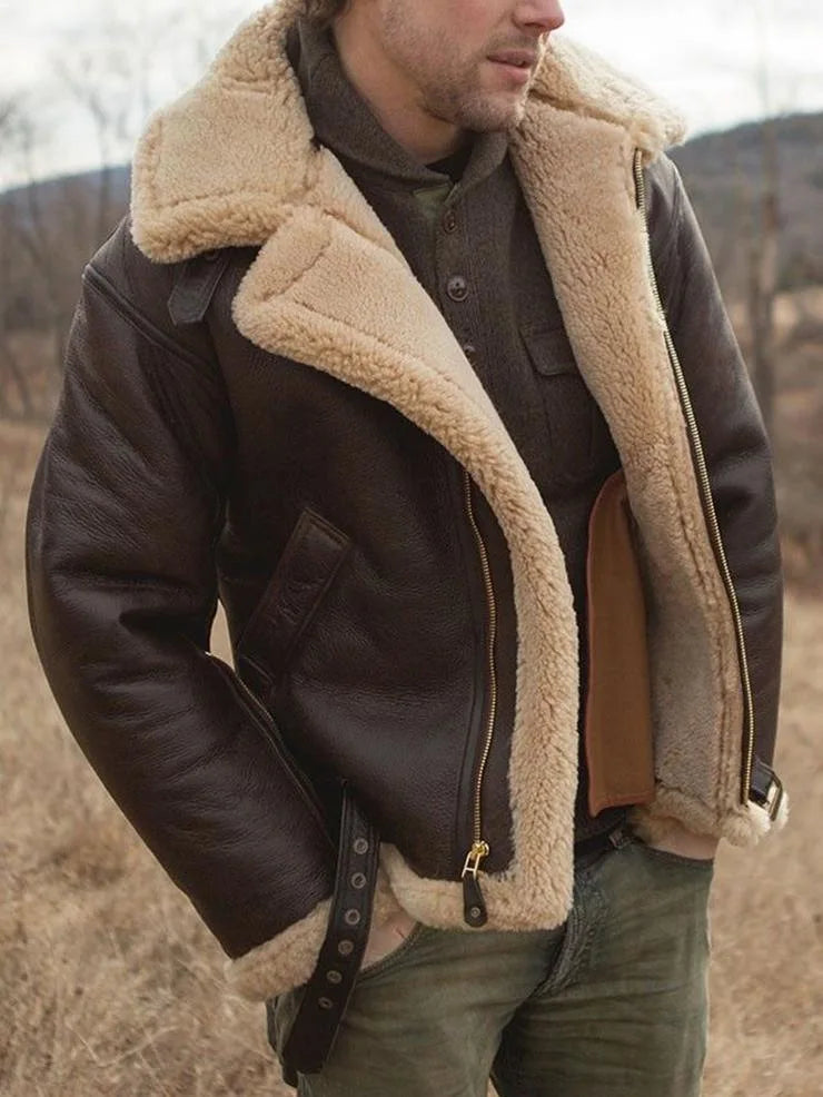 Fur-Integrated Men's Coat