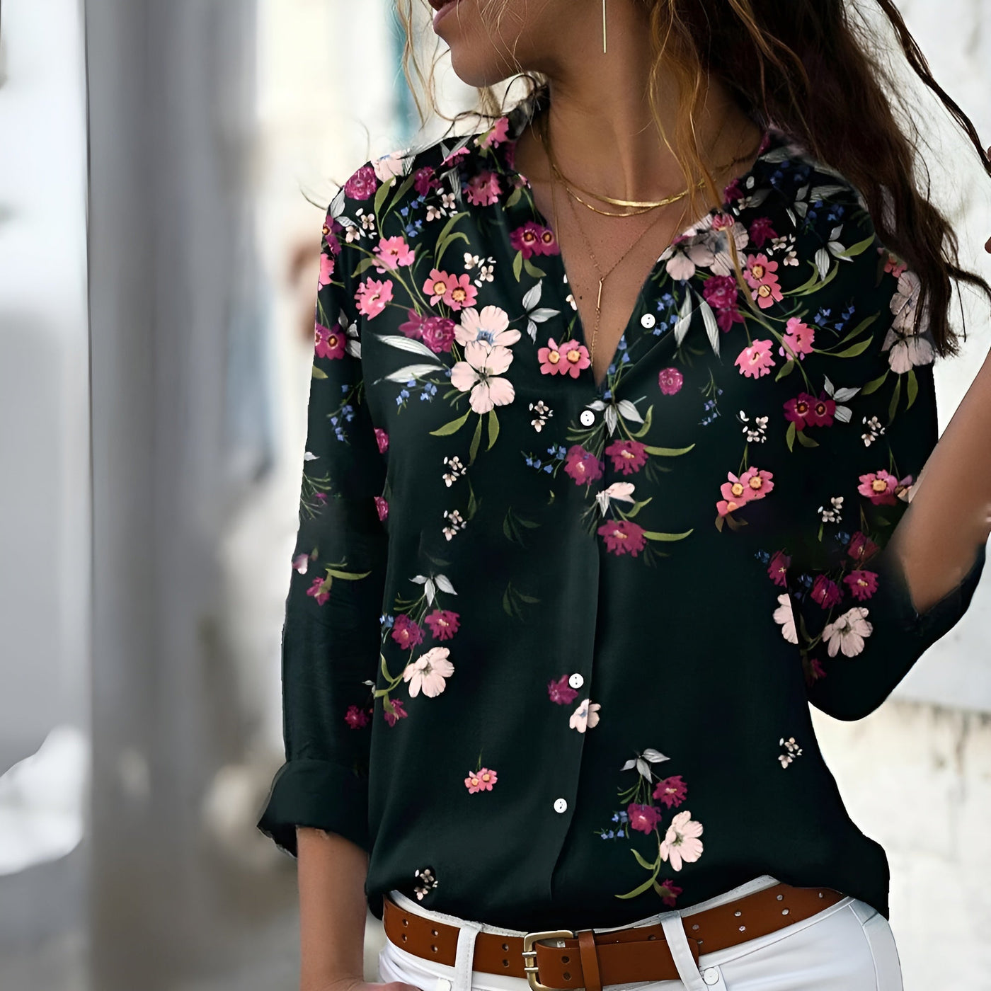 Casual Women's Blouse with Pattern