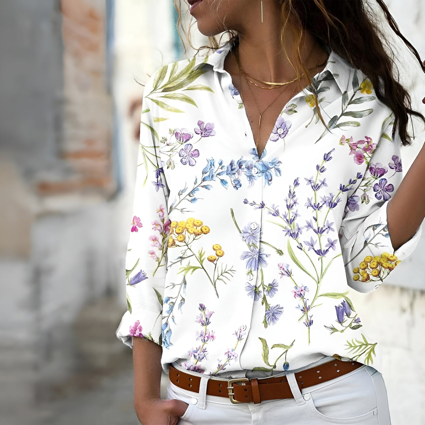 Casual Women's Blouse with Pattern