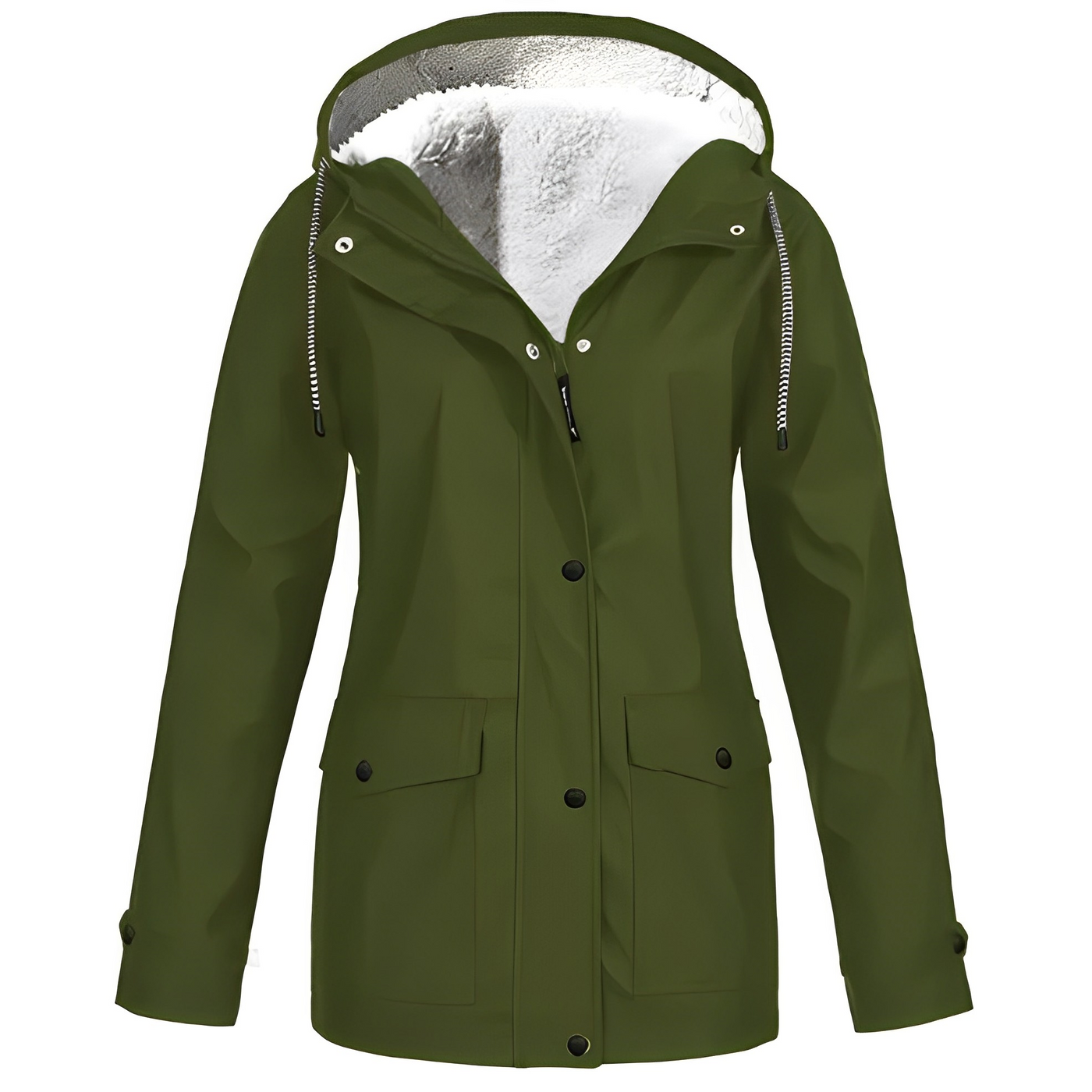 Fleece-Lined Rain Jacket for Women