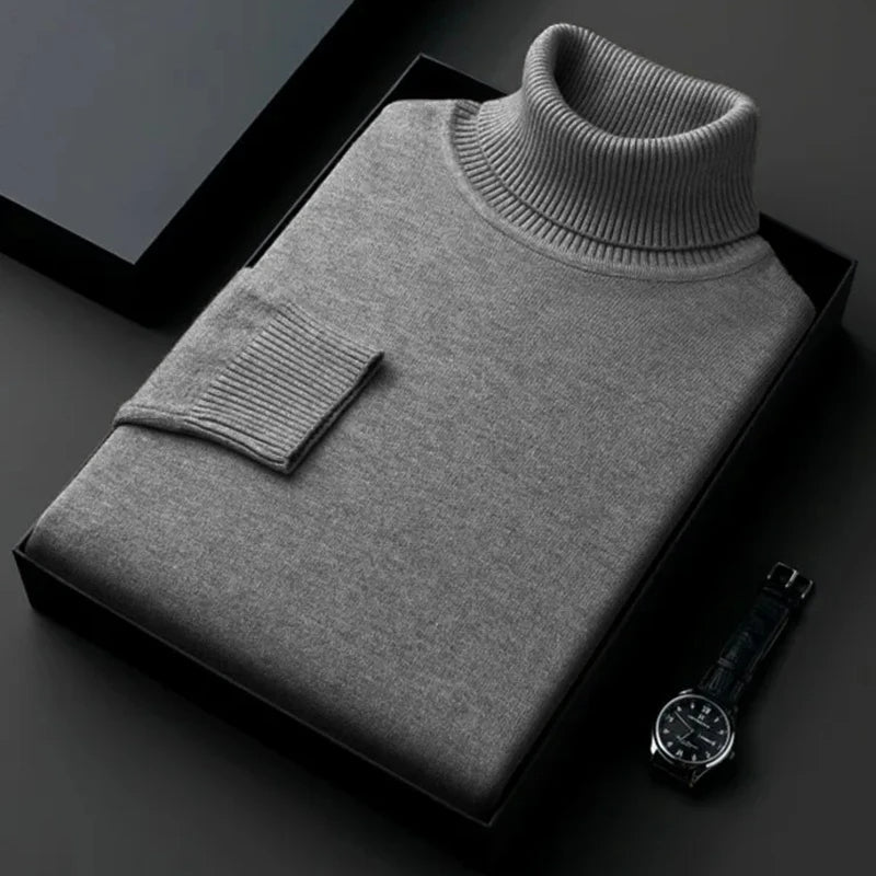 Cashmere-Cotton Blend Turtleneck Sweater for Men