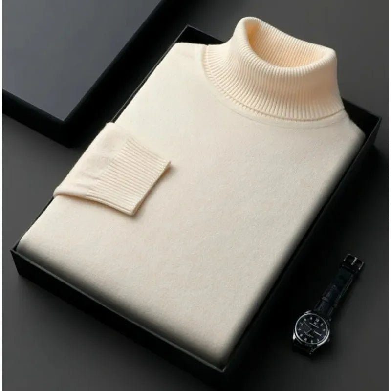 Cashmere-Cotton Blend Turtleneck Sweater for Men