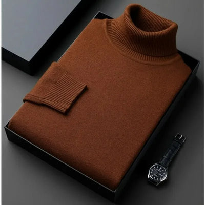 Cashmere-Cotton Blend Turtleneck Sweater for Men