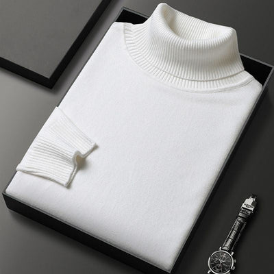 Cashmere-Cotton Blend Turtleneck Sweater for Men