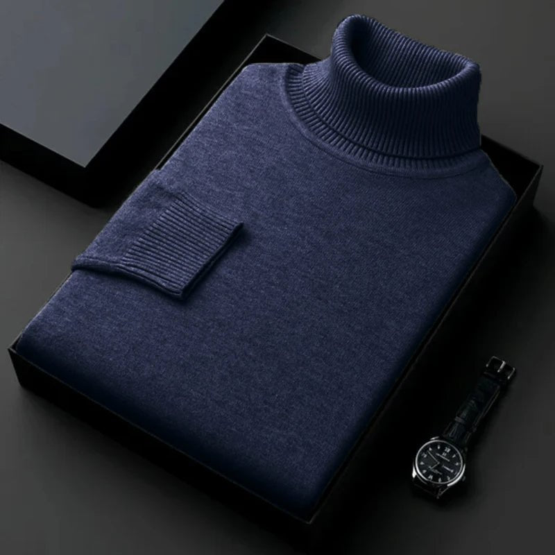 Cashmere-Cotton Blend Turtleneck Sweater for Men