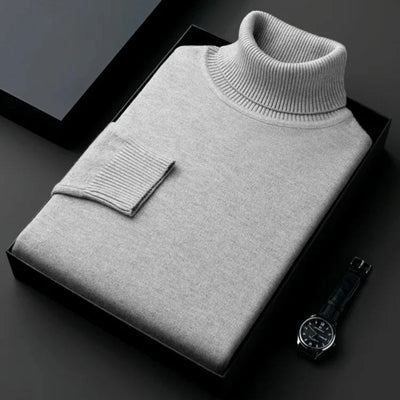 Cashmere-Cotton Blend Turtleneck Sweater for Men