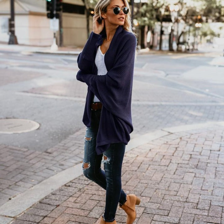 Stylish Batwing Knit Cardigan for Women