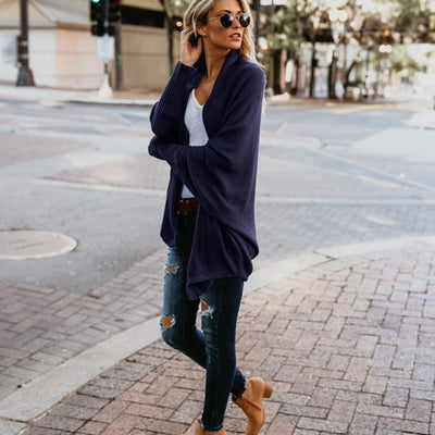 Stylish Batwing Knit Cardigan for Women