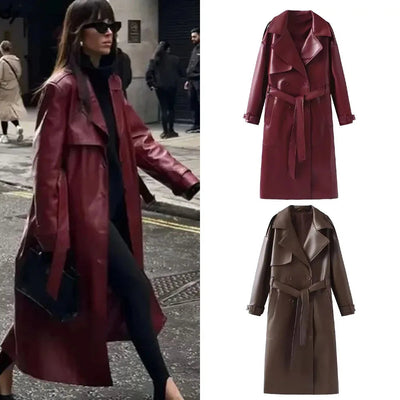 2024 Women's Jacket in Burgundy Faux Leather