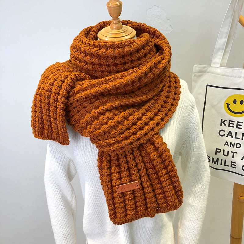 Simple, Thick, Warm Wool Scarf for Women